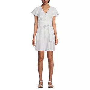 Lands' End | 18W‎ White V-Neck Romper 100% Linen
